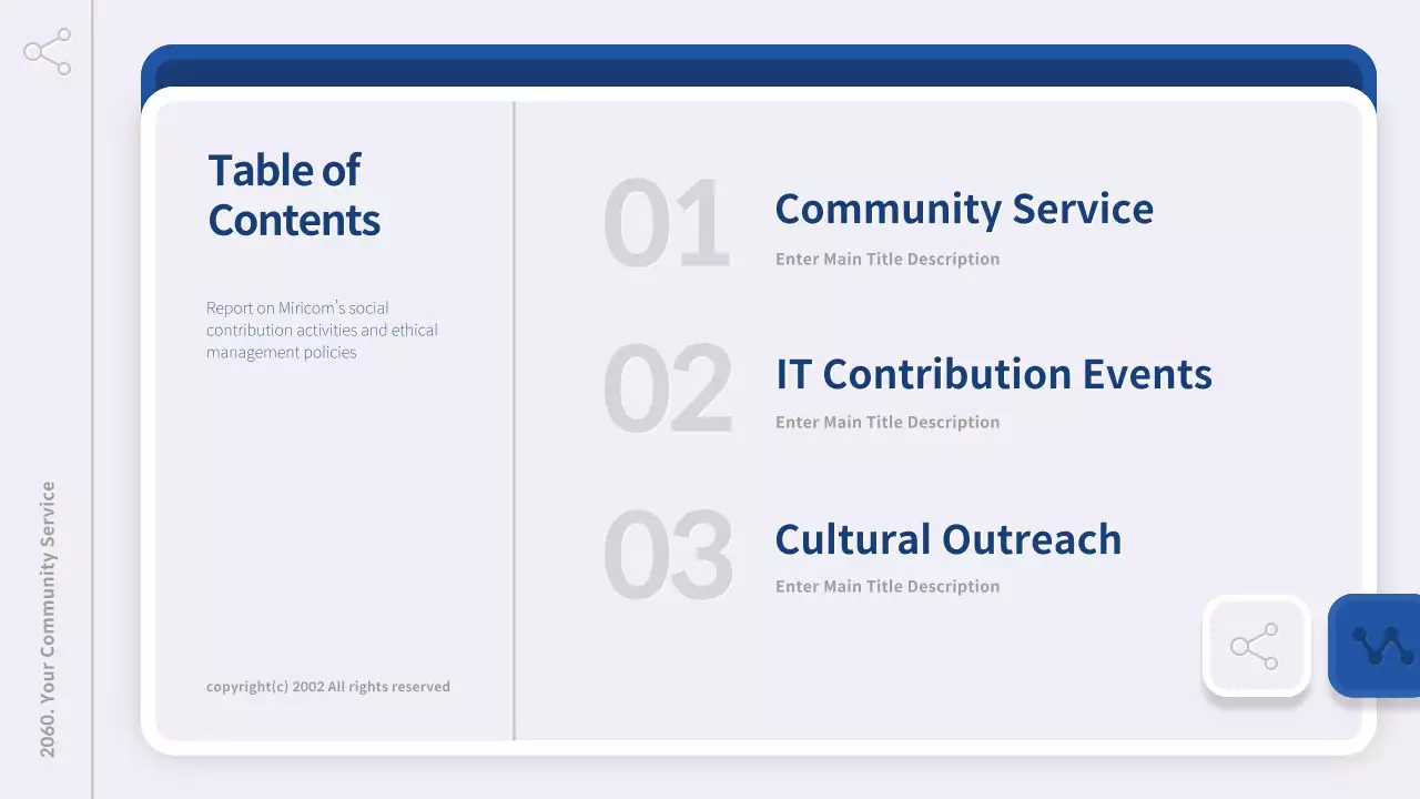 블루 미니멀 커뮤니티 서비스 보고서 프레젠테이션