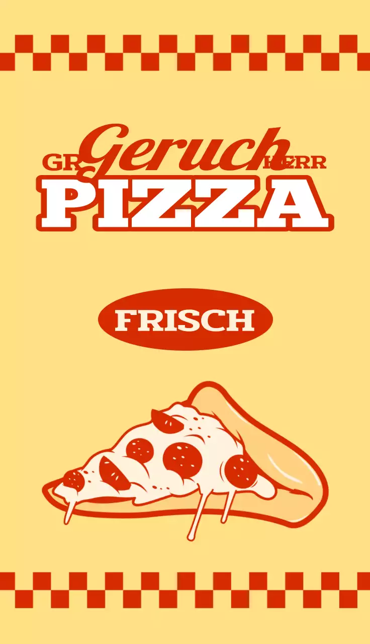 Gewinnspiel für eine Pizzeria im Retro-Stil