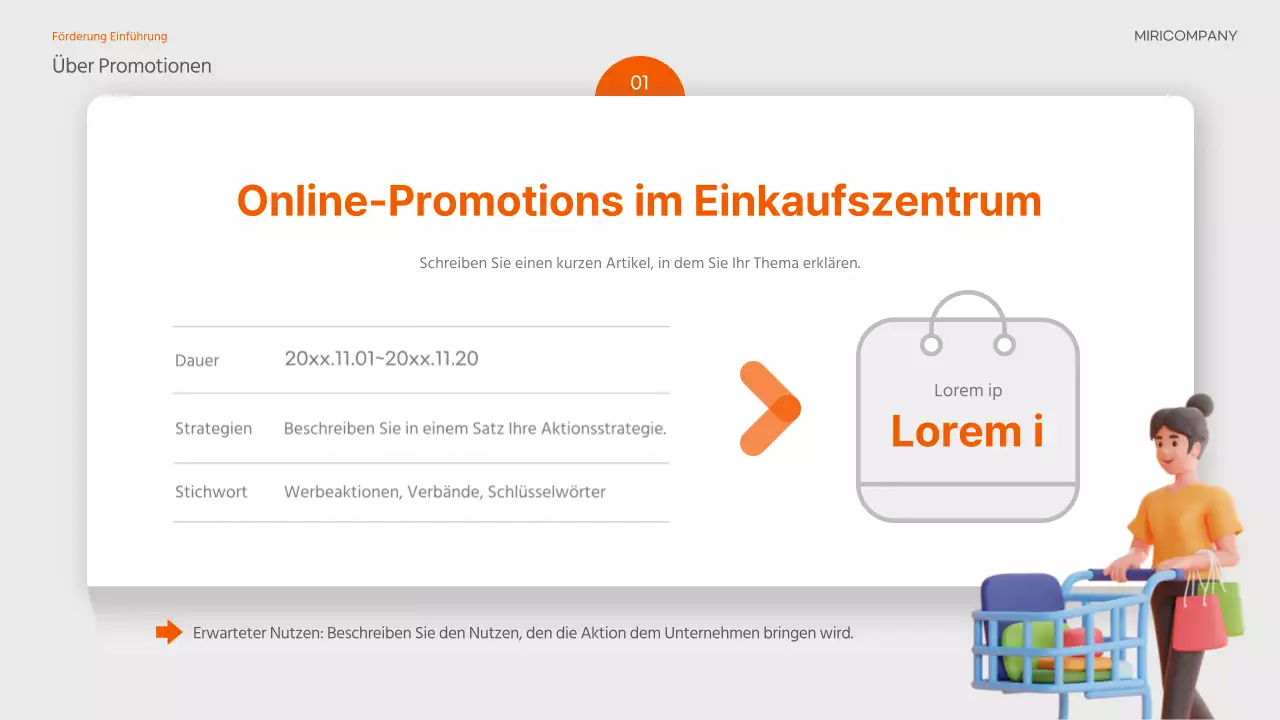 Eine trendige Werbebroschüre in Orange und Grau