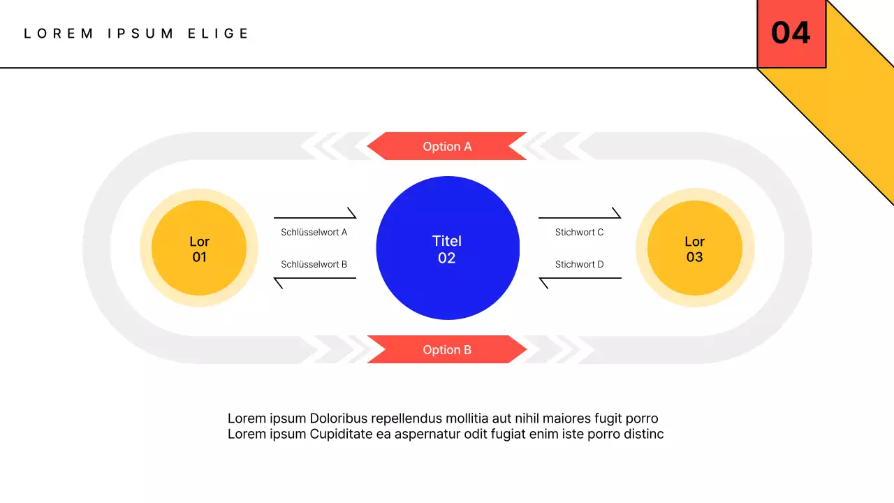 Ein einfacher Geschäftsbericht in Gelb und Rot