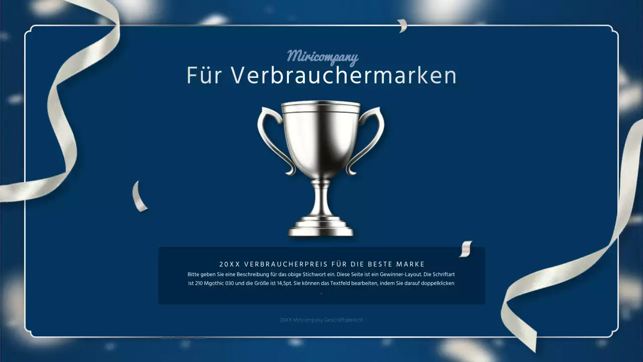 Ein luxuriöser Leistungsbericht zum Jahresende in Marineblau und Silber