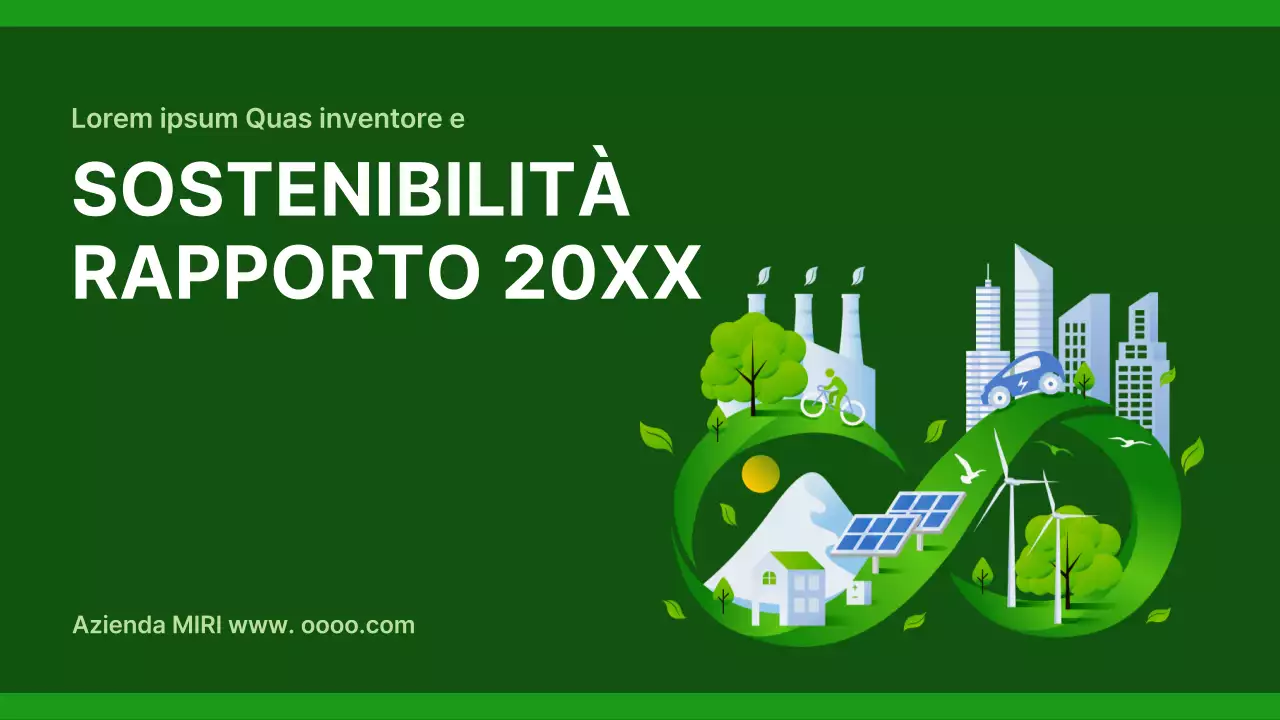 Un semplice rapporto sulla responsabilità sociale d'impresa in verde e grigio