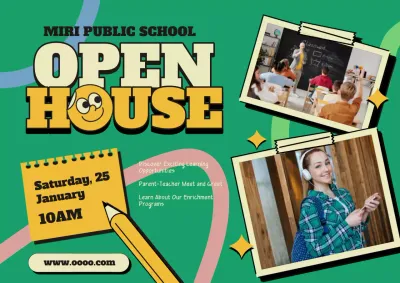 Green Retro School Event Poster