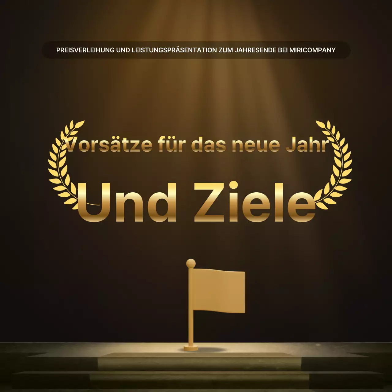 Präsentationen zu den Leistungen von Luxusgold und -braun und Berichte zu Jahresendveranstaltungen