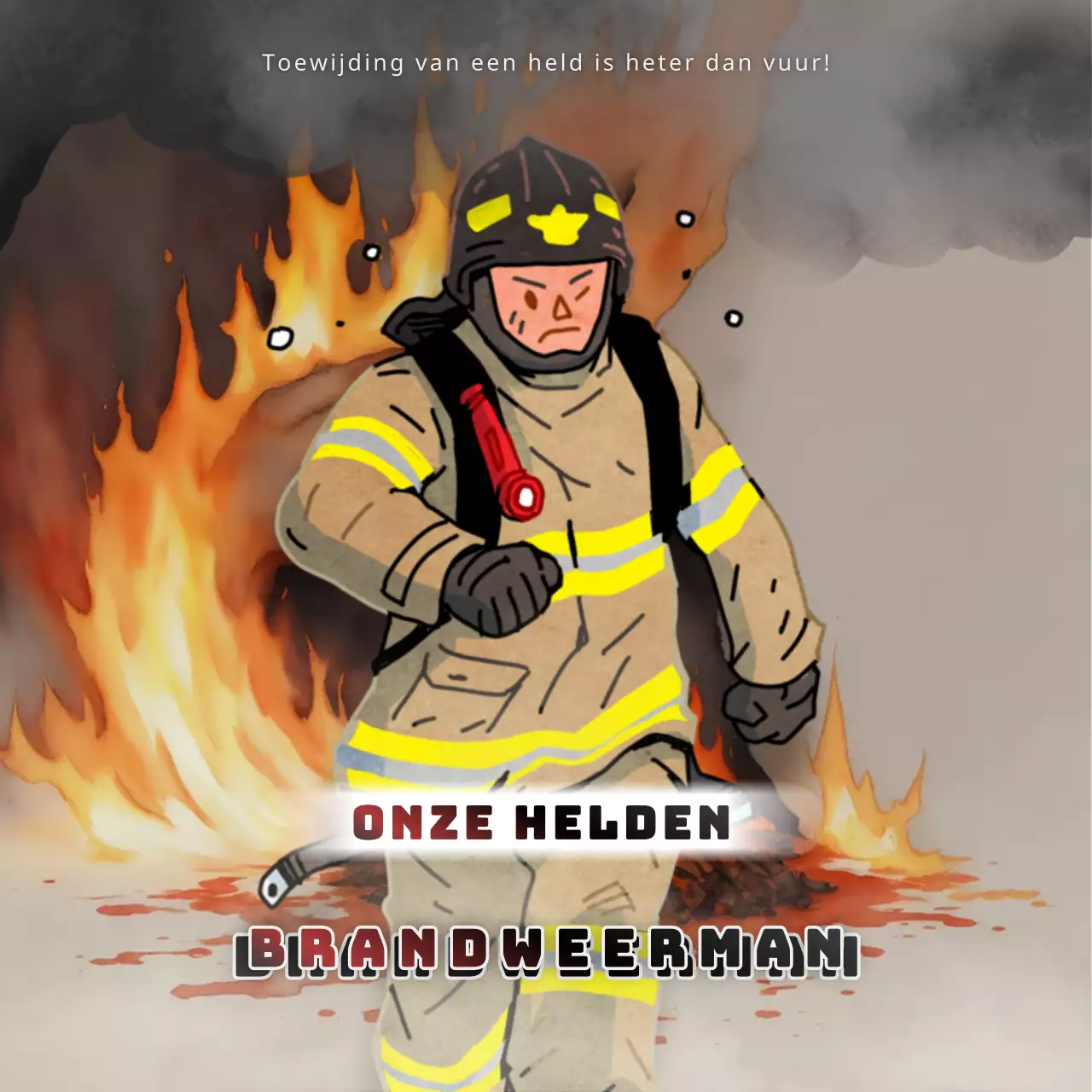 Eenvoudige brandweerman waarderingstraining in rood en grijs