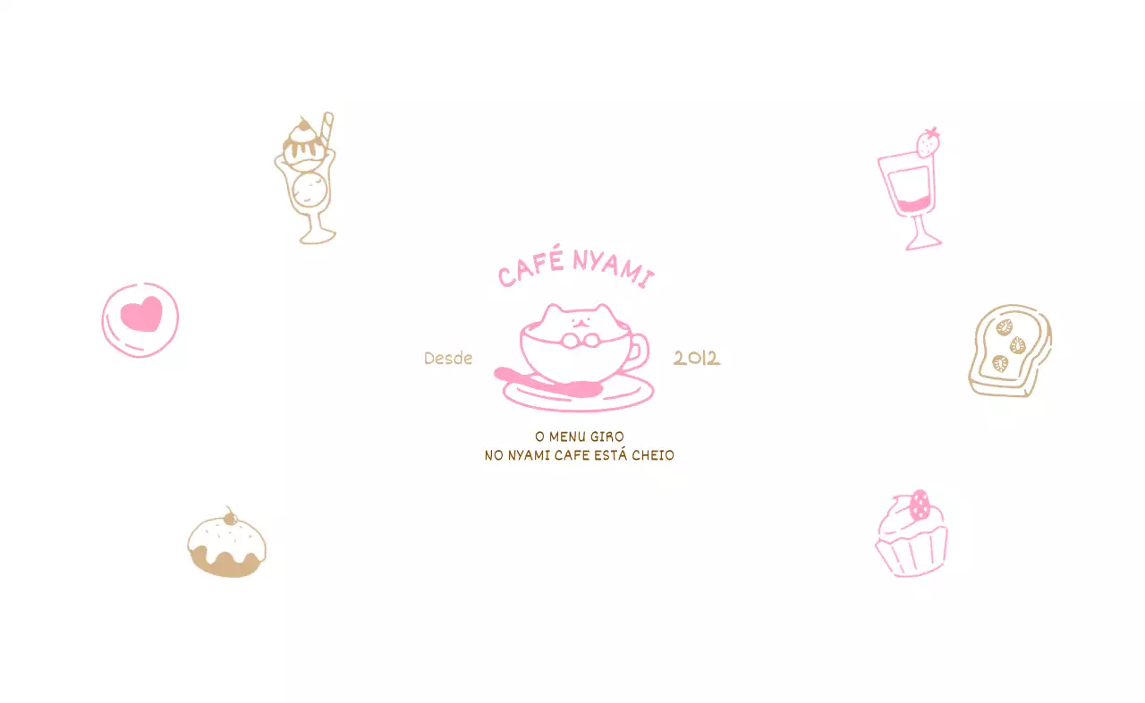Coleção de menus ilustrados coloridos e bonitos de cafés com sobremesas