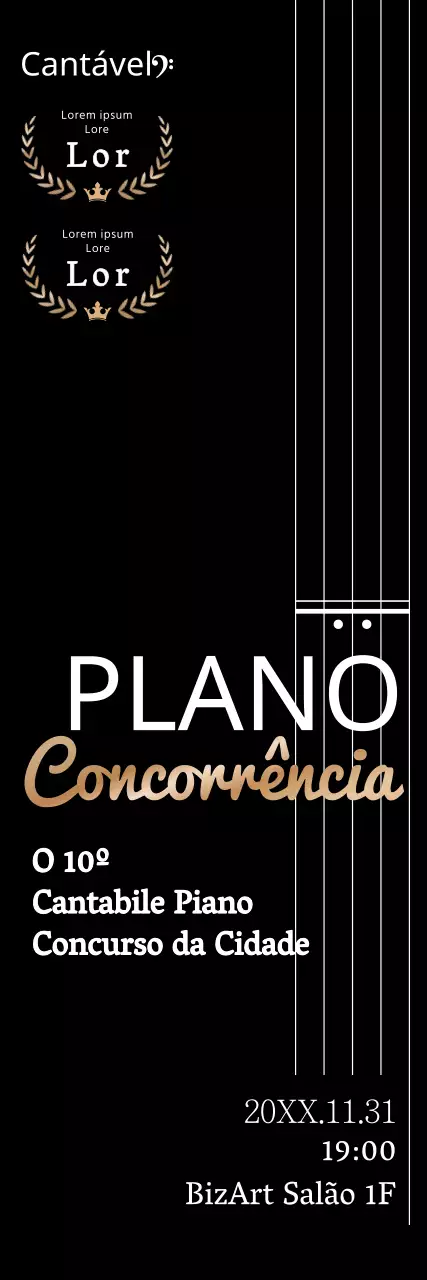 Promoção de um concurso para uma escola de piano de luxo em Blacktone.