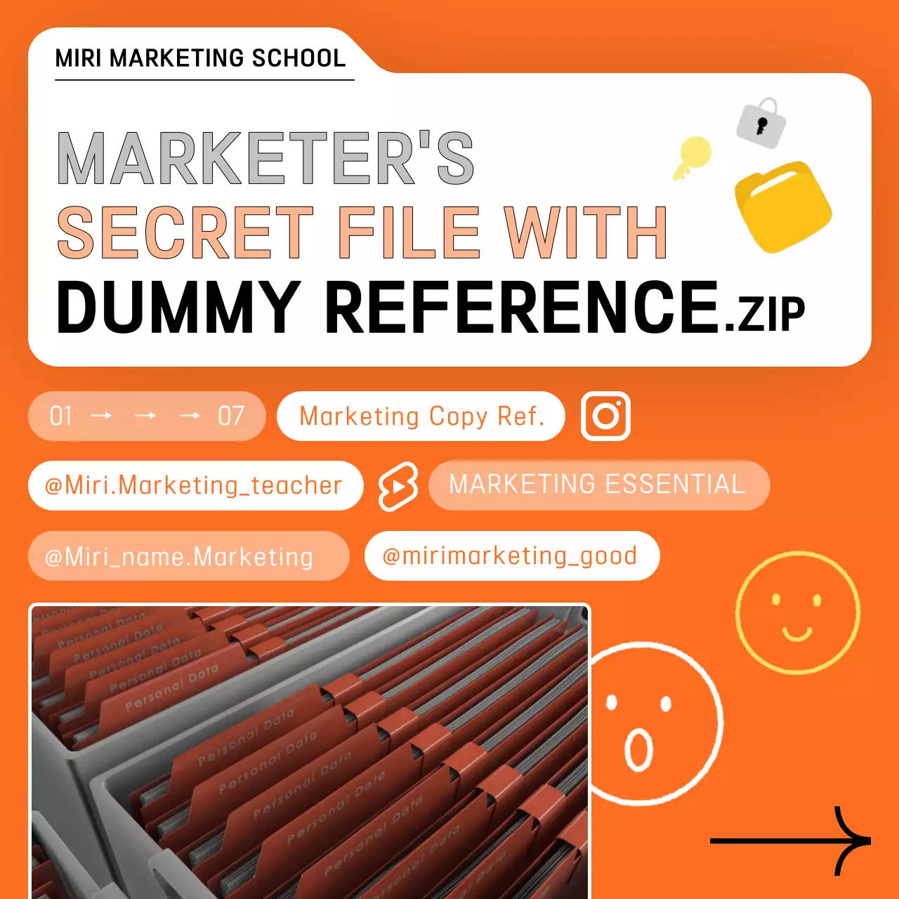 오렌지 모던 마케팅 광고 소셜 미디어 포스트