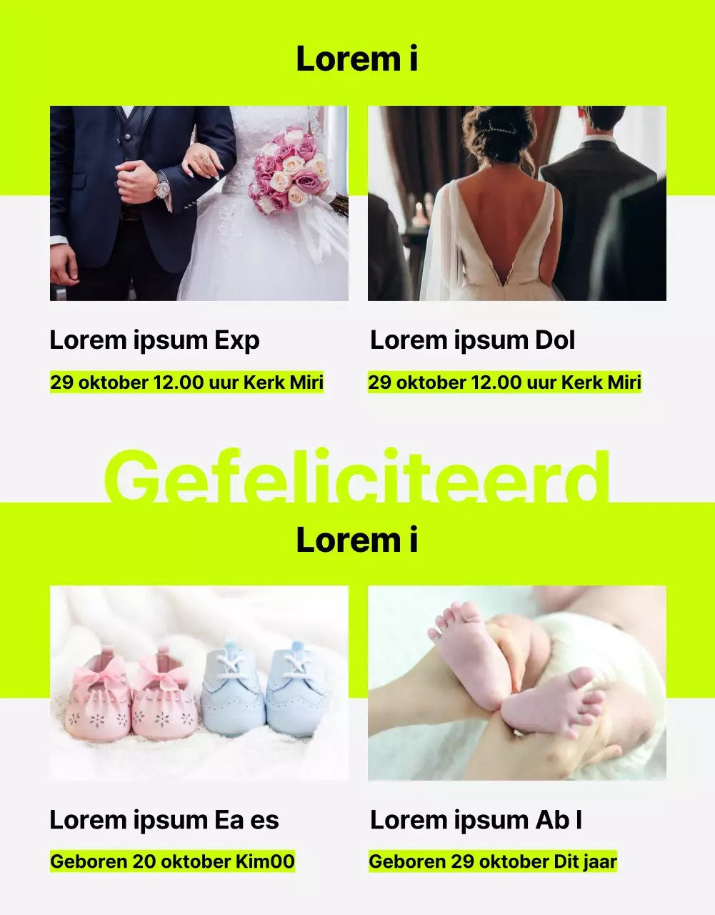 Een trendy in-house webzine nieuwsbrief met limoengroene accenten