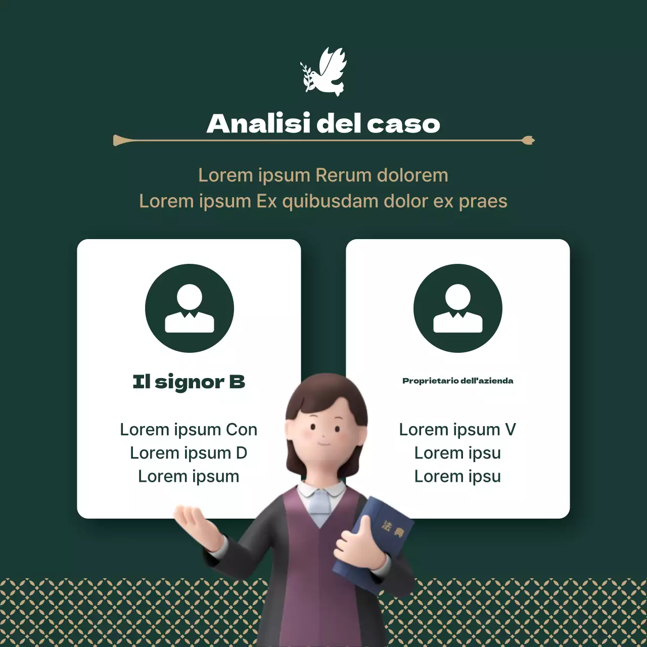 Promuovere uno studio legale moderno in cachi e oro