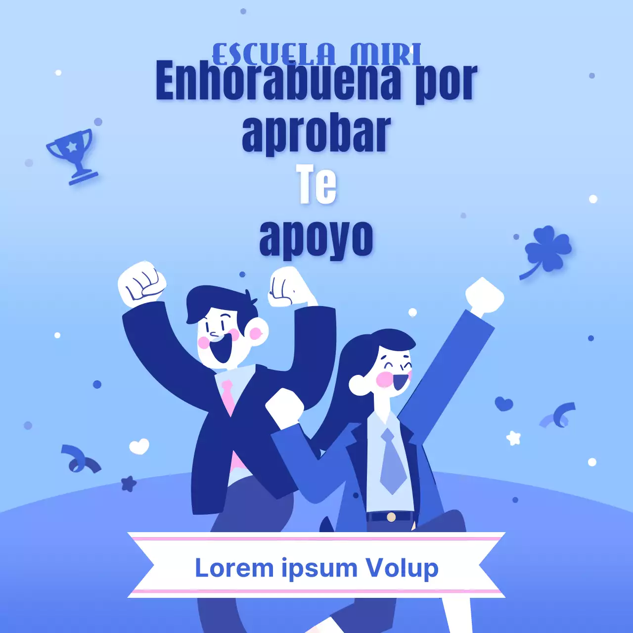 Un moderno puesto de lista de pases en azul y blanco