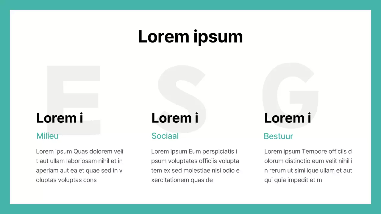 Basisgevoel met mintkleurig accent ESG-rapport