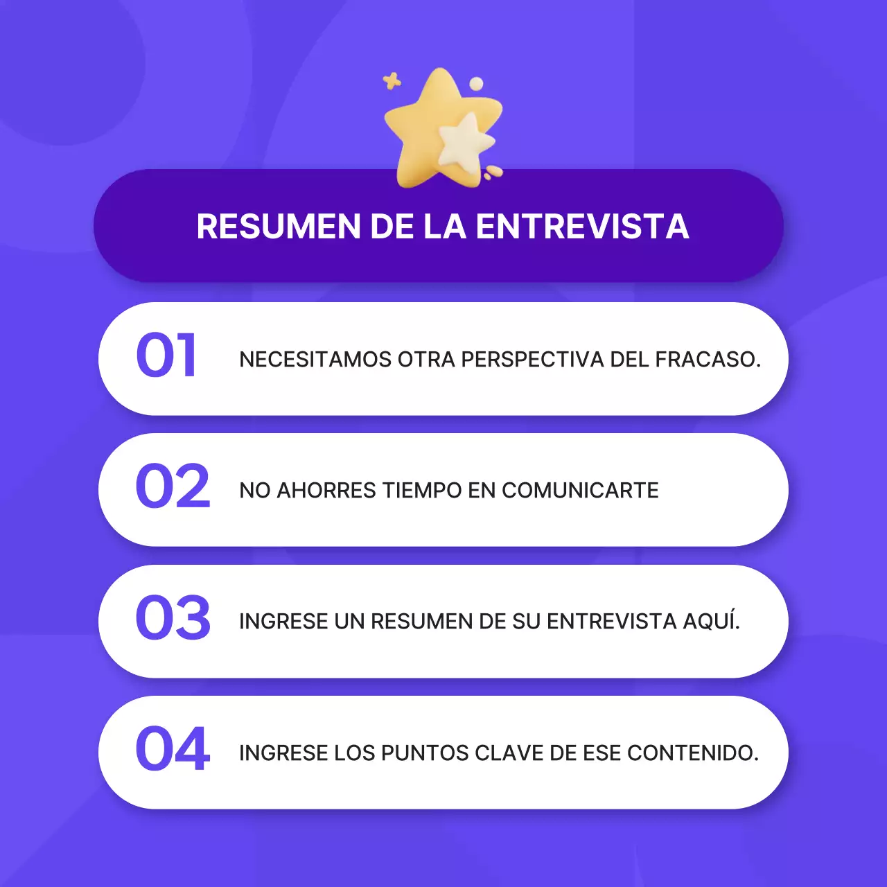 Promueva una sencilla entrevista de personalidad corporativa en morado y rosa