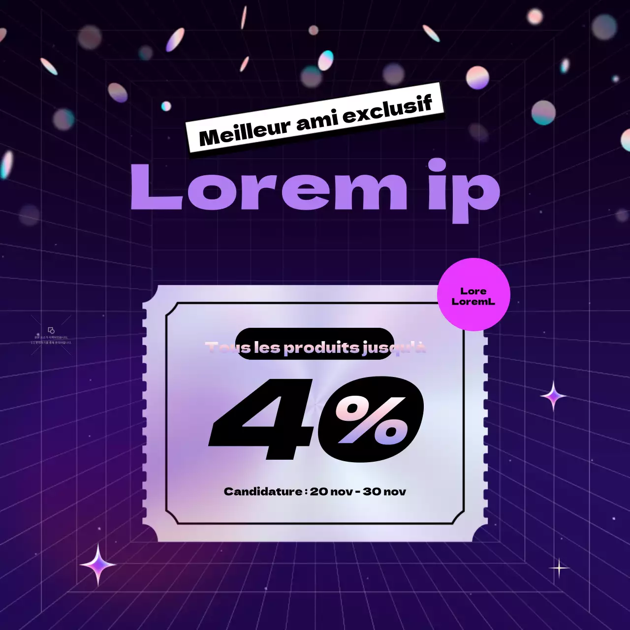 Faites la promotion de votre événement du vendredi noir dans un style cyberpunk violet et néon.