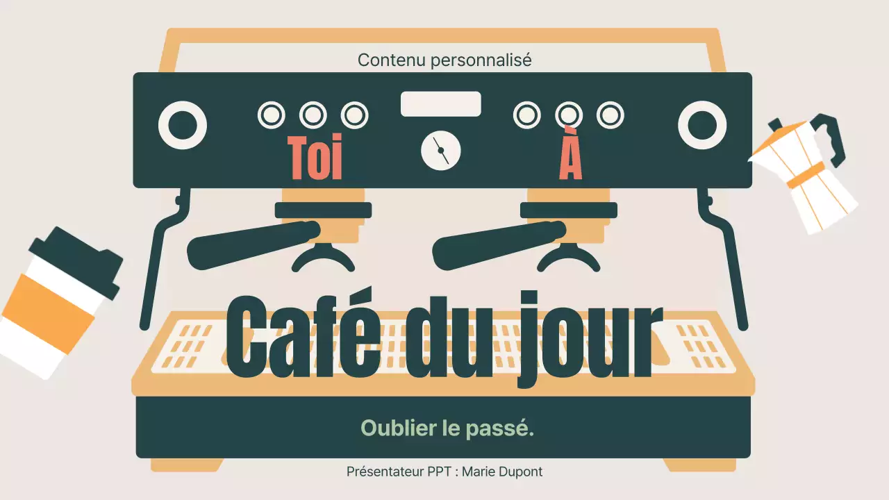 Faites la promotion de votre café avec une touche de kaki et d'orange