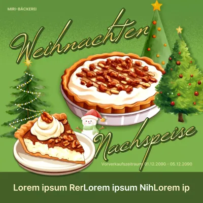 Förderung grüner, klassischer Feiertagsdesserts