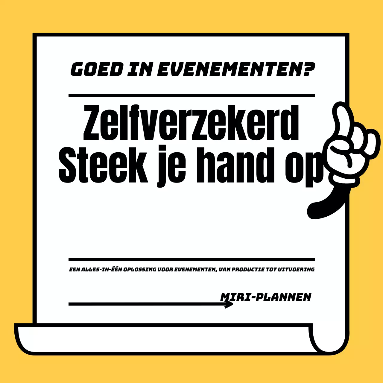 Promoot een eenvoudige geel-zwarte evenementverkoper