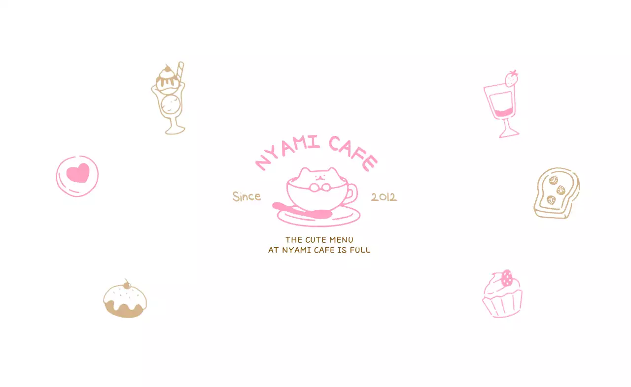 Bộ sưu tập minh họa thực đơn quán cà phê tráng miệng đầy màu sắc và dễ thương