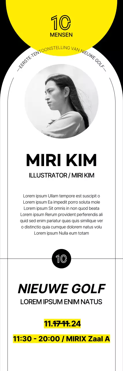 Hedendaagse kunsttentoonstellingen promoten en kunstenaars met stijl presenteren