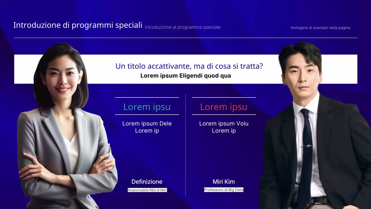 Una lussuosa presentazione per conferenze in blu navy