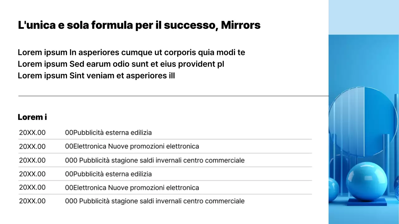 Proposta di media pubblicitari moderni in azzurro
