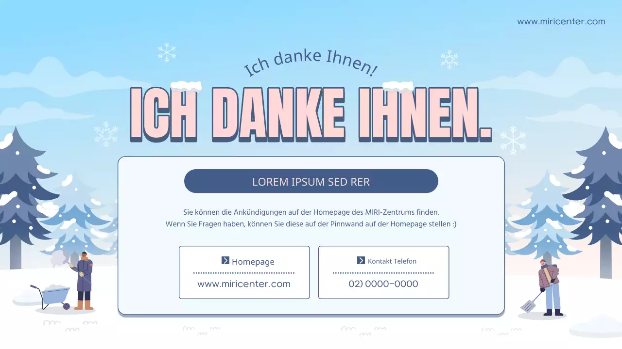 Hellblaue und weiße natürliche Winterpause Freiwilligenausbildung Leitfaden