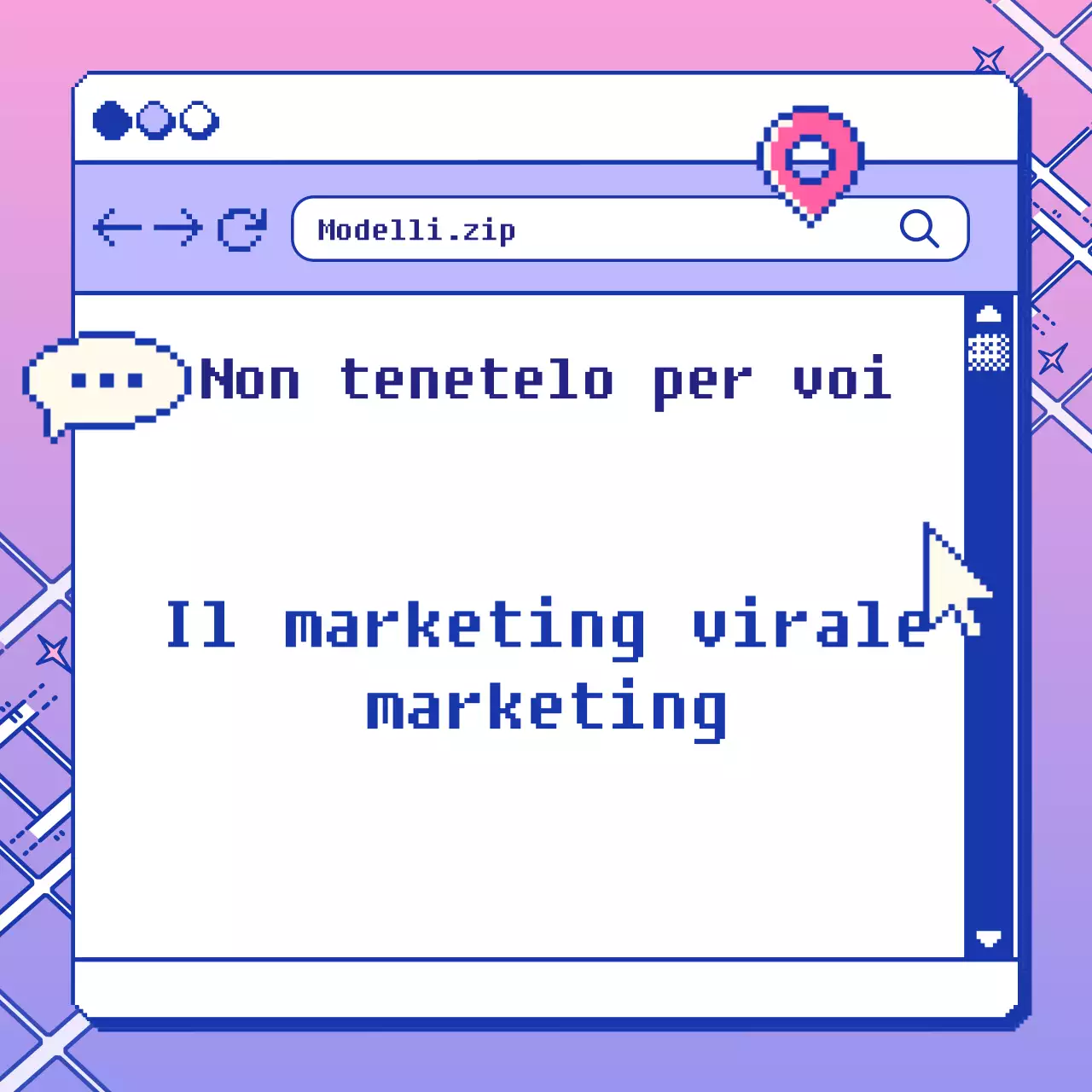 Pubblicità virale vintage con sfondo color malva