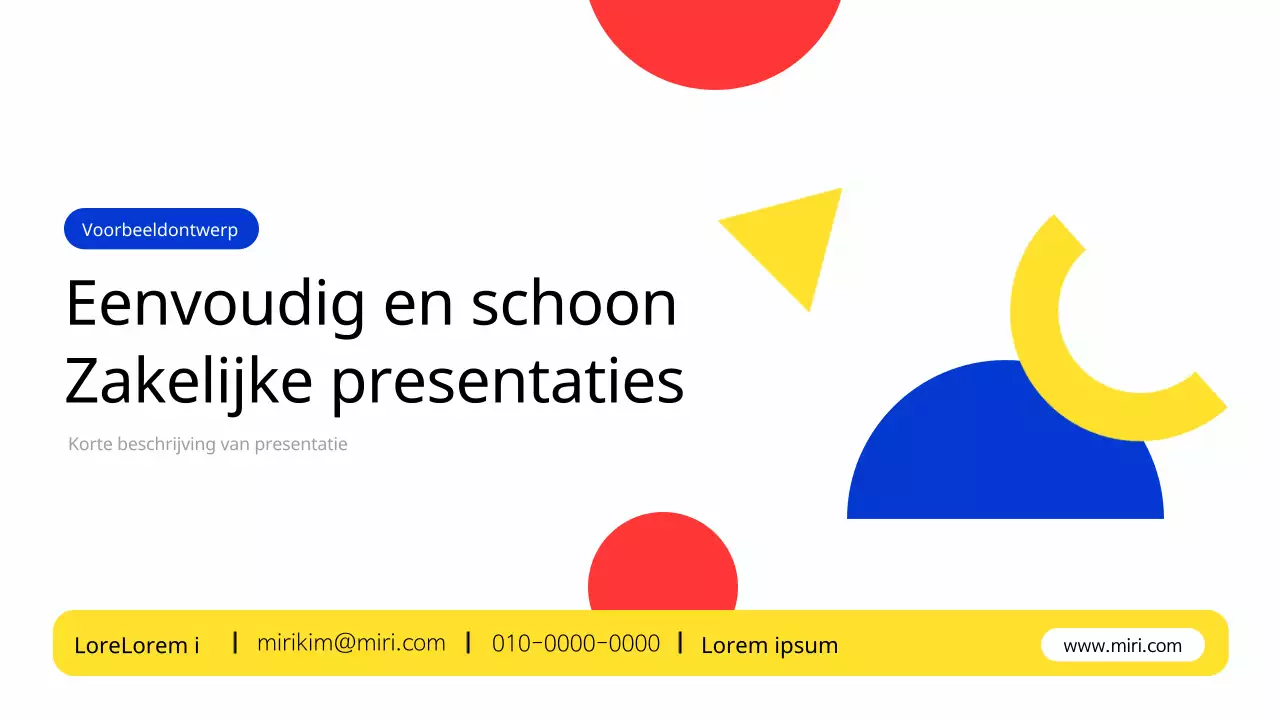 Geometrisch zakelijk rapport in geel en rood