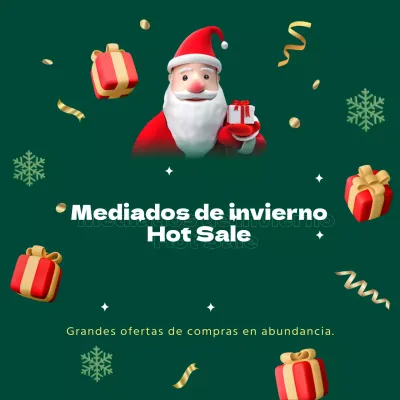 Promocione sus rebajas de invierno en rojo y verde