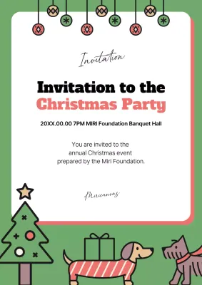 Green Simple Christmas Invitation Poster