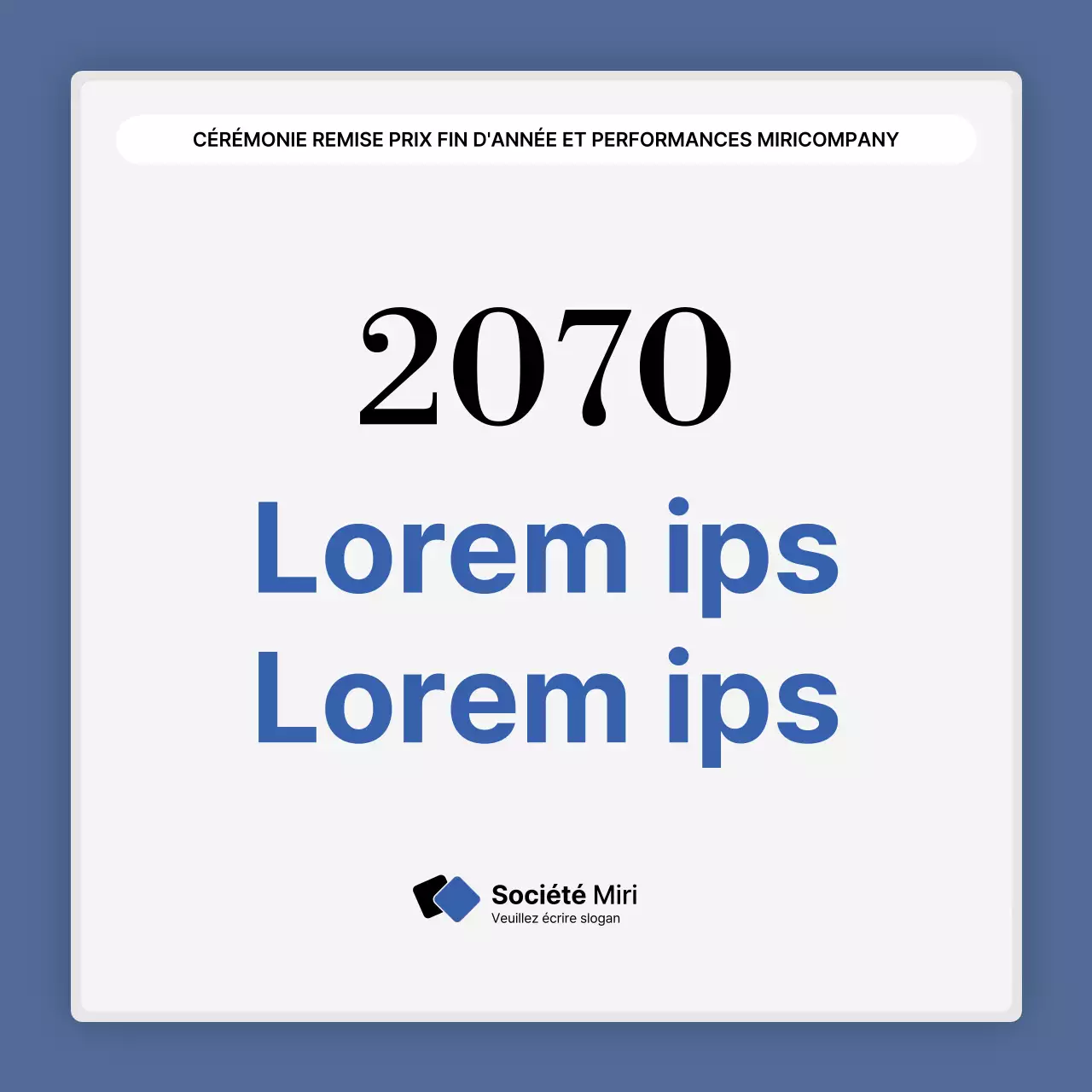 Une présentation simple des performances en bleu et blanc et un rapport sur les événements de fin d'année