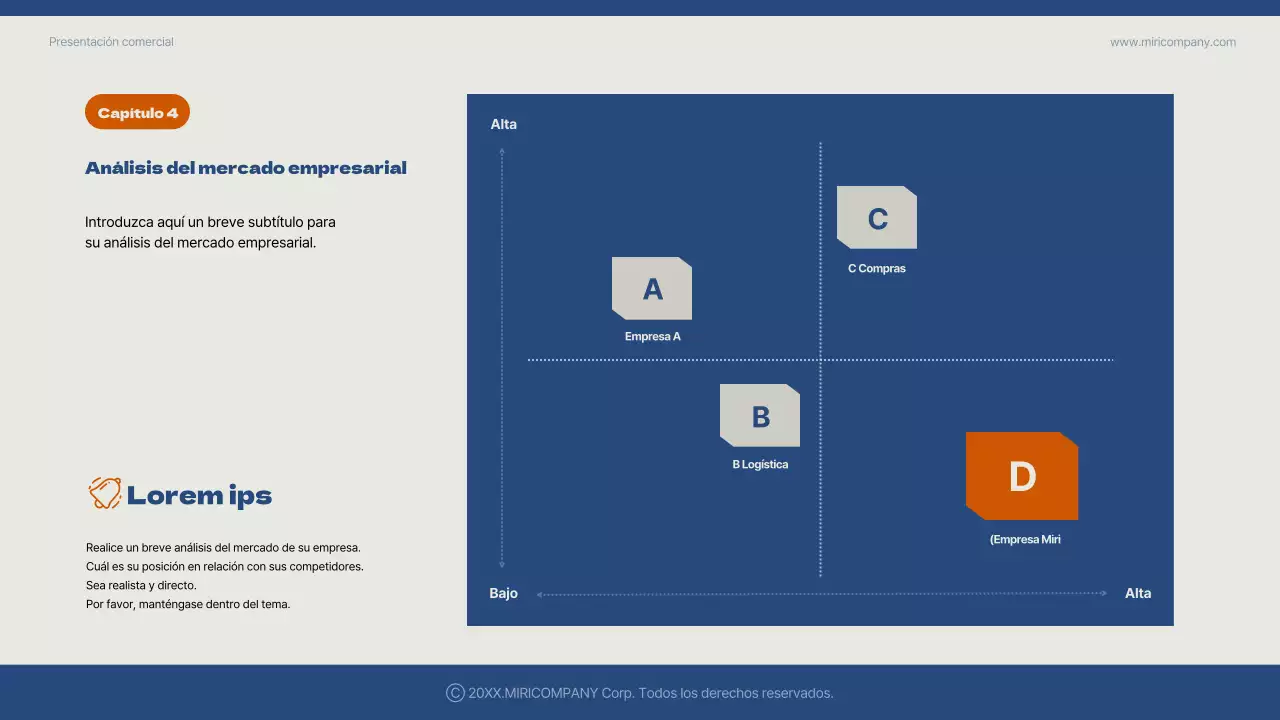 Un sencillo plan de negocios de Año Nuevo en azul y naranja