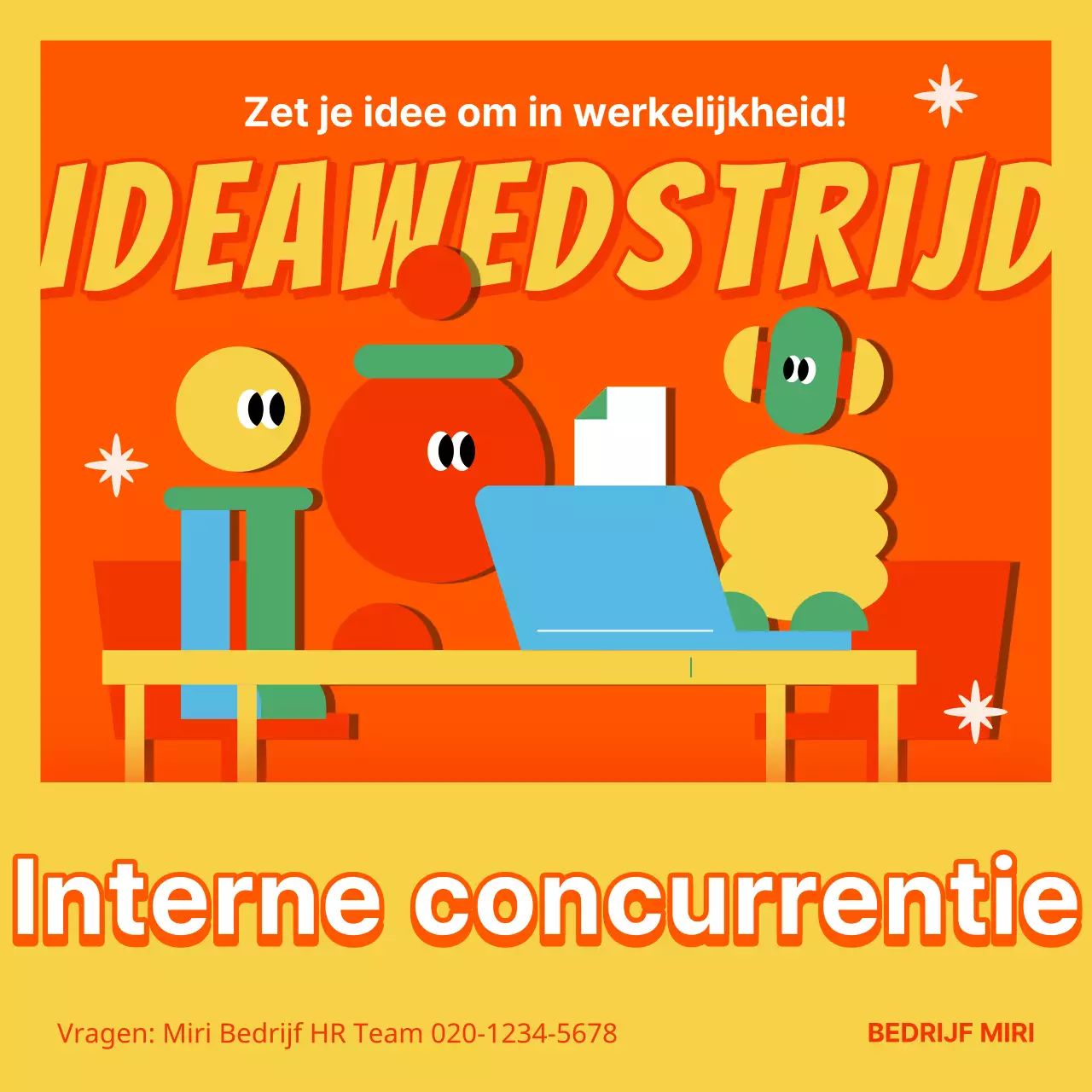 Kitscherige gele en rode bedrijfswerving promoten