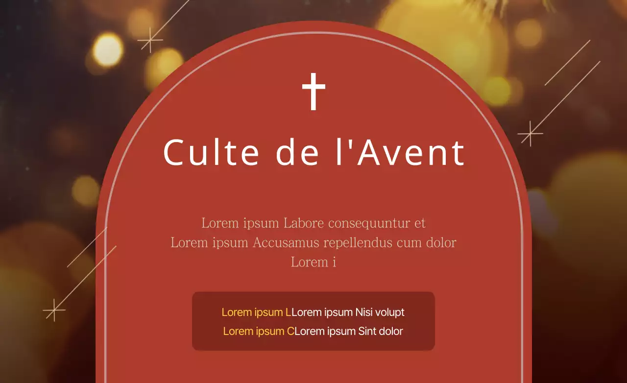 Le service d'action de grâces de Noël rouge et brun pour promouvoir les événements chrétiens