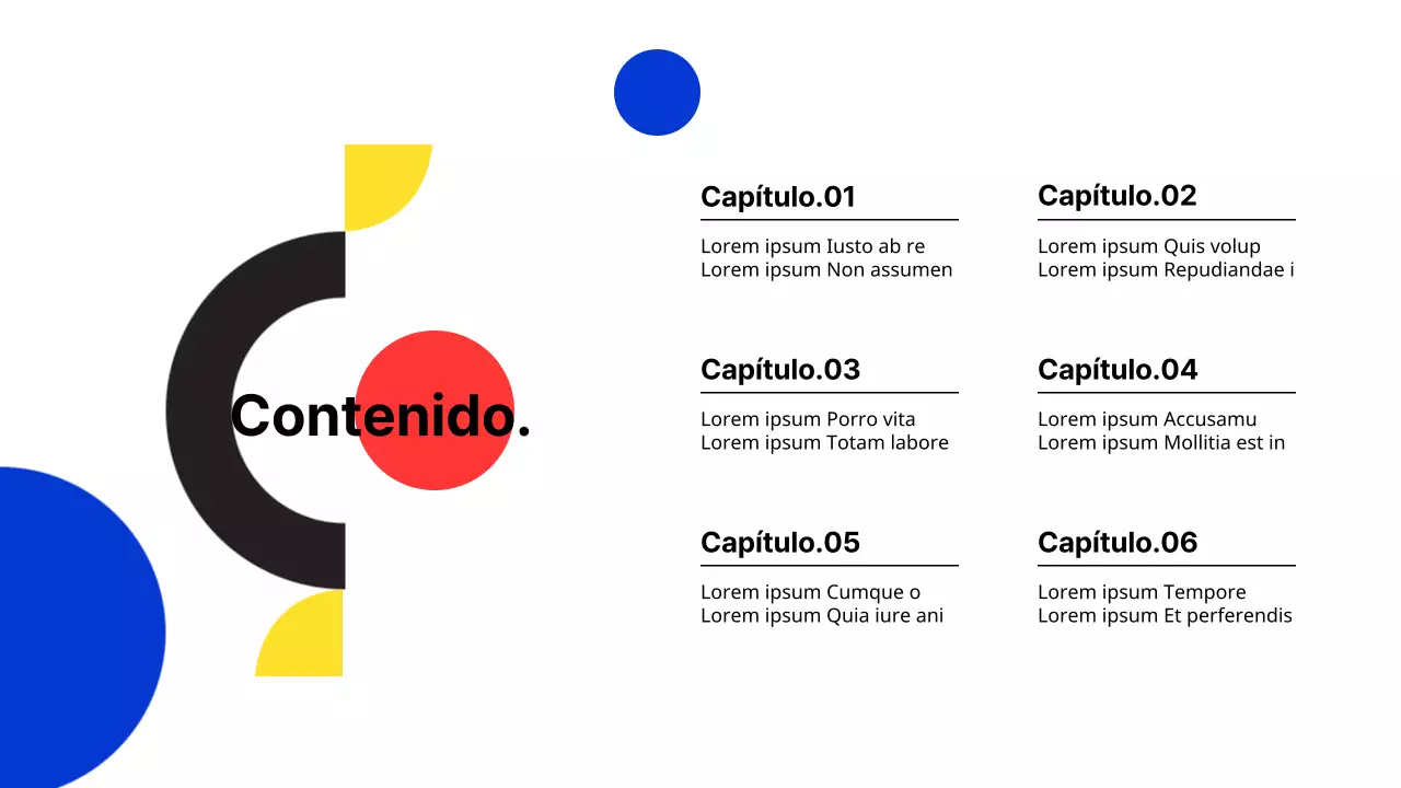 Informe empresarial geométrico en amarillo y rojo