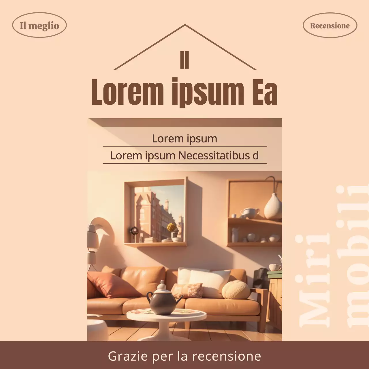 Moderna rivista di consegne in beige e marrone