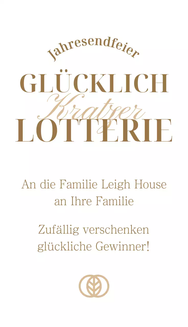 Ende des Jahres Party Veranstaltung Lotterie mit goldenen Akzenten auf einem schwarzen Hintergrund