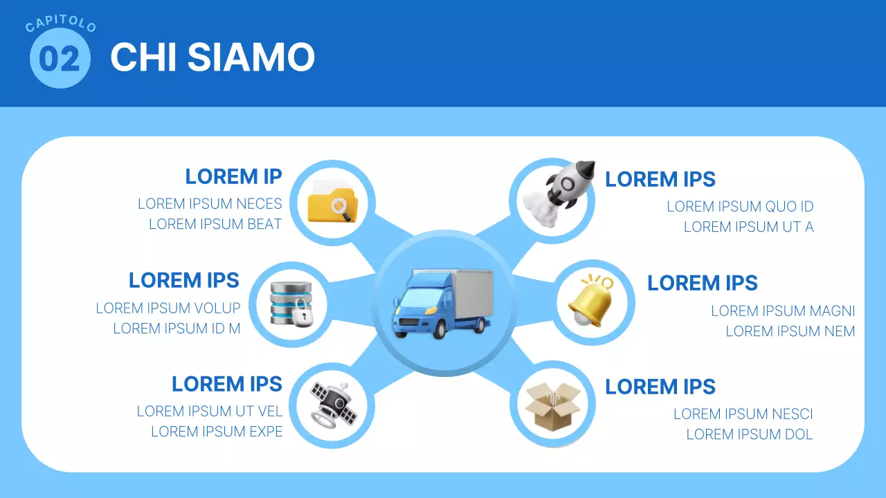 Un semplice business plan di logistica in blu