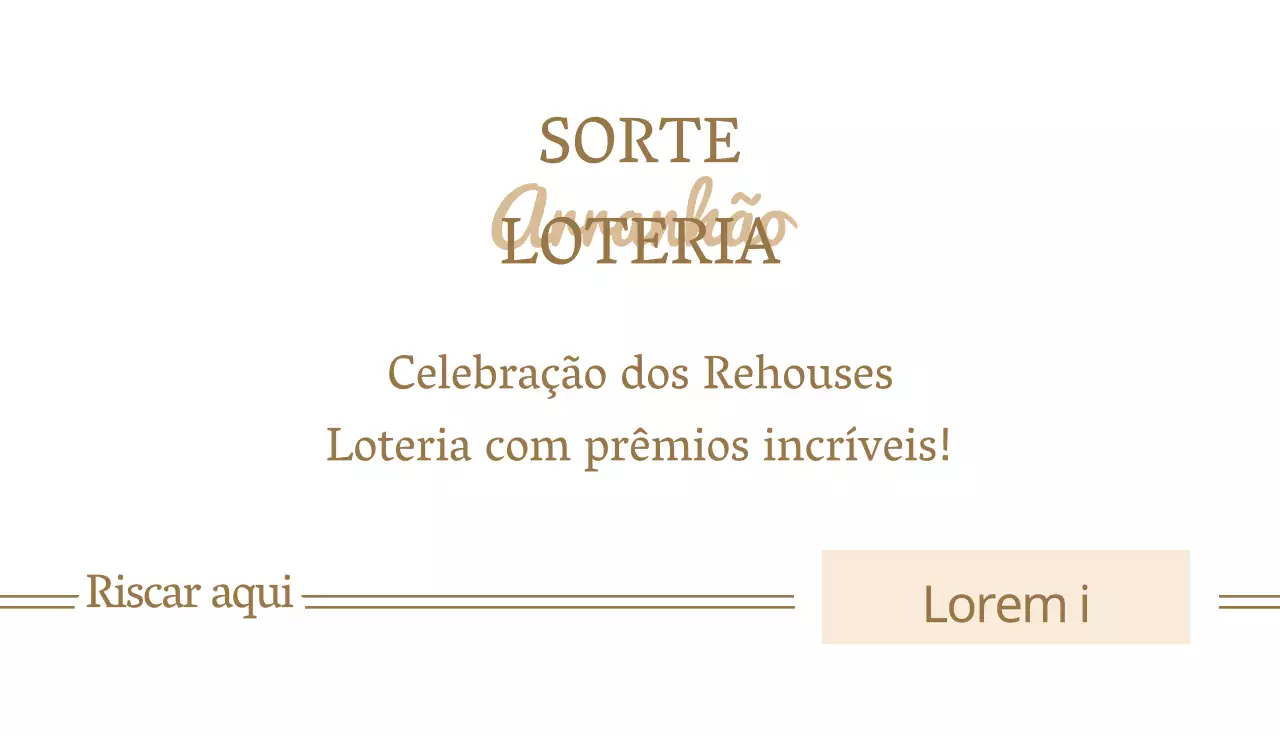 Lotaria de evento de festa de fim de ano com detalhes dourados num fundo preto