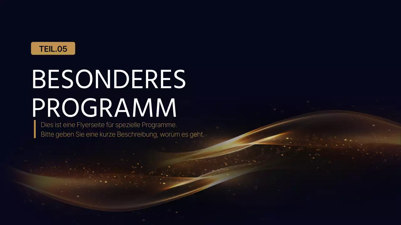 Eine luxuriöse Konferenzpräsentation in Marineblau und Gold