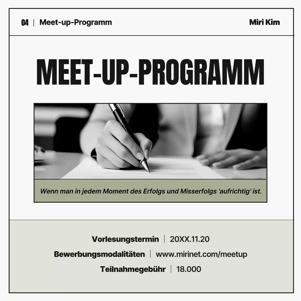 Einfaches Unternehmensporträt Interview Magazin in schwarz-weiß und khaki