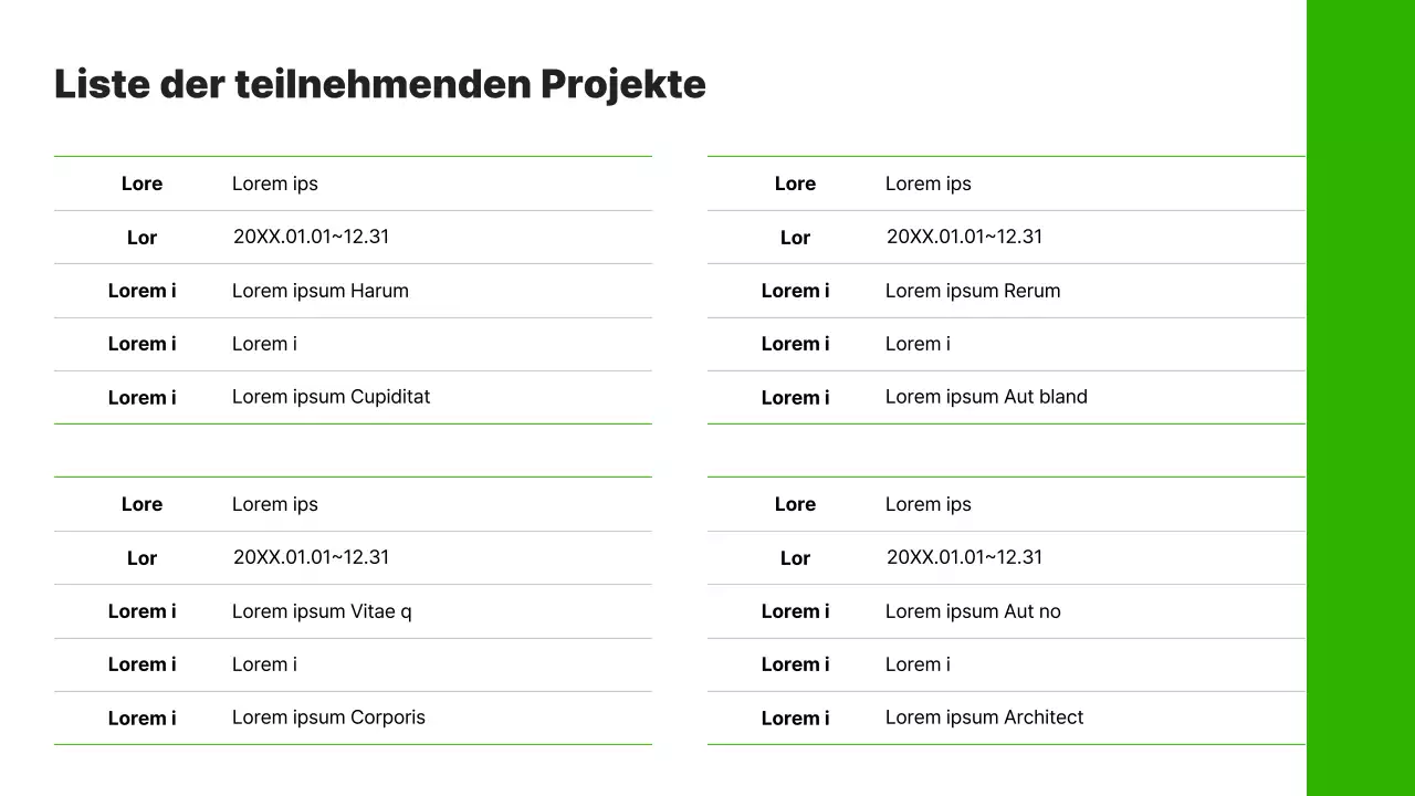 Ein einfaches Karriereportfolio in Grün
