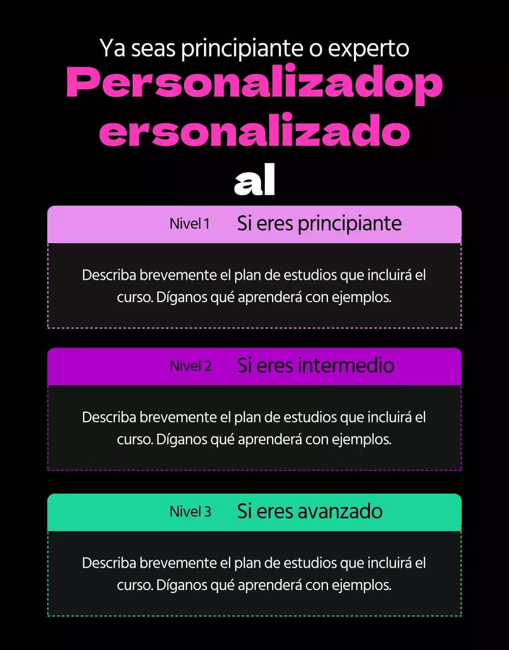 Promover el aprendizaje del inglés en negro y rosa
