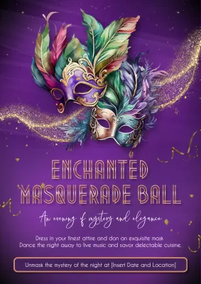 Purple Elegant Masquerade Event Poster