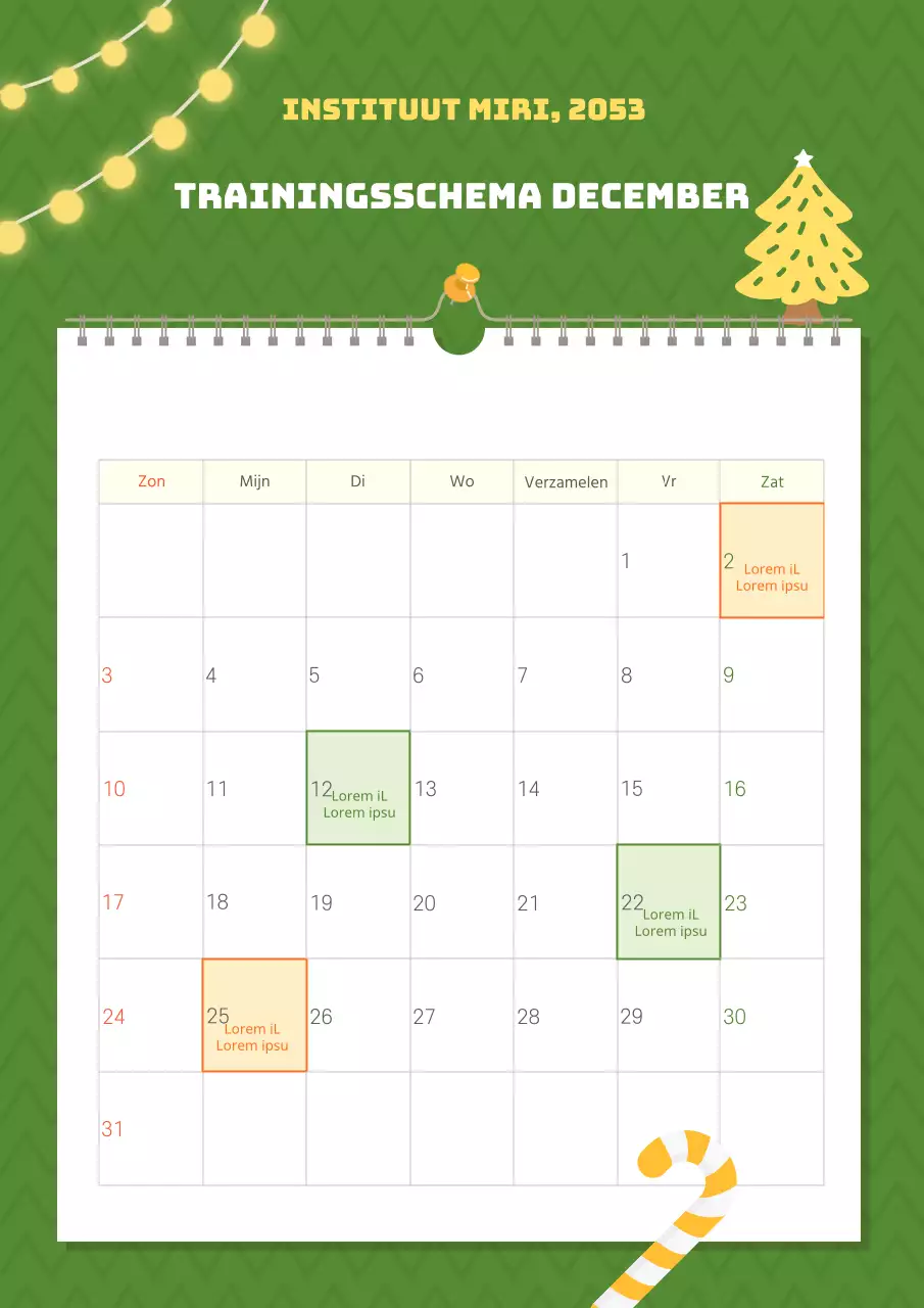 Eenvoudige groene en gele kalender-afsprakenplanner