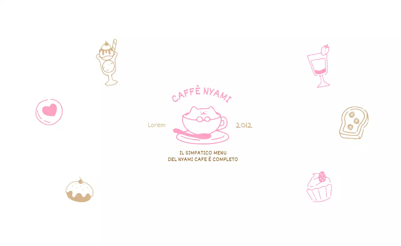 Raccolta di menu illustrati di caffè da dessert colorati e carini