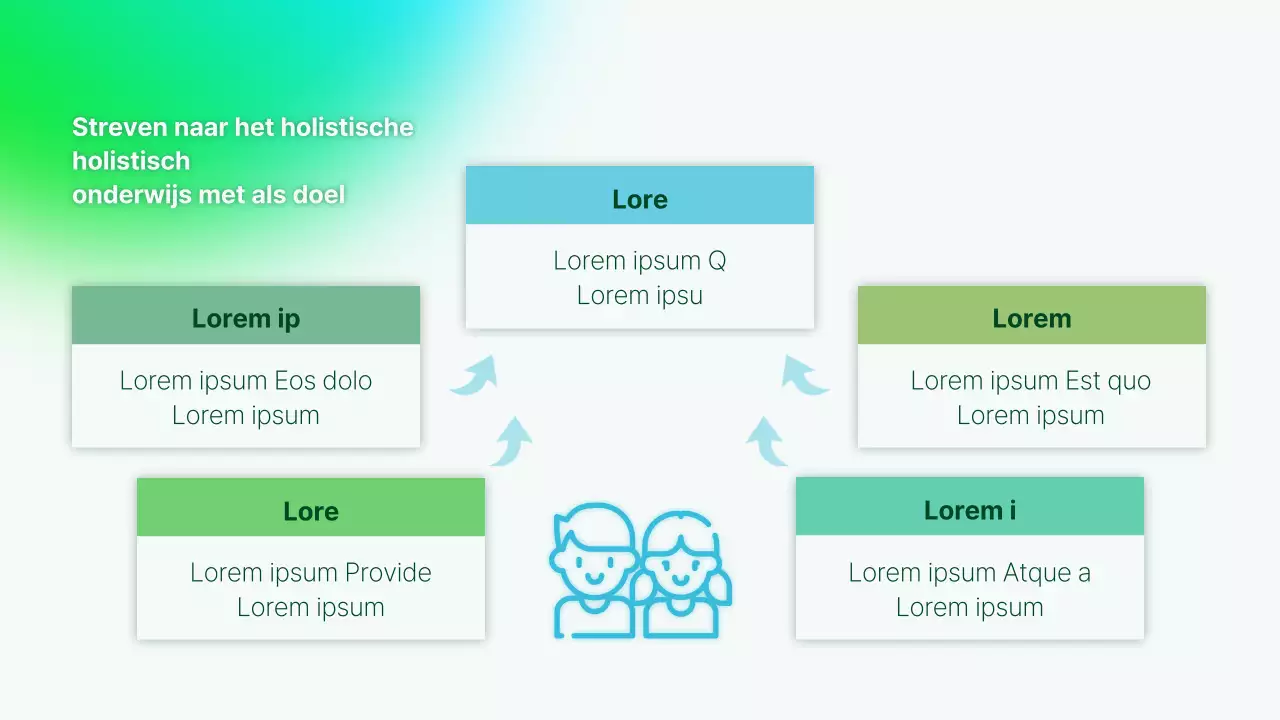 Een eenvoudige portfolio-presentatie voor docenten in groen en lichtblauw