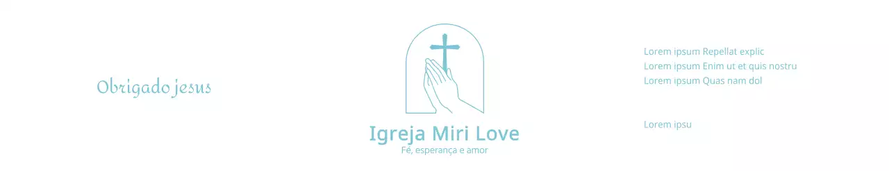 Ilustração de linhas do logótipo da igreja e versículo bíblico