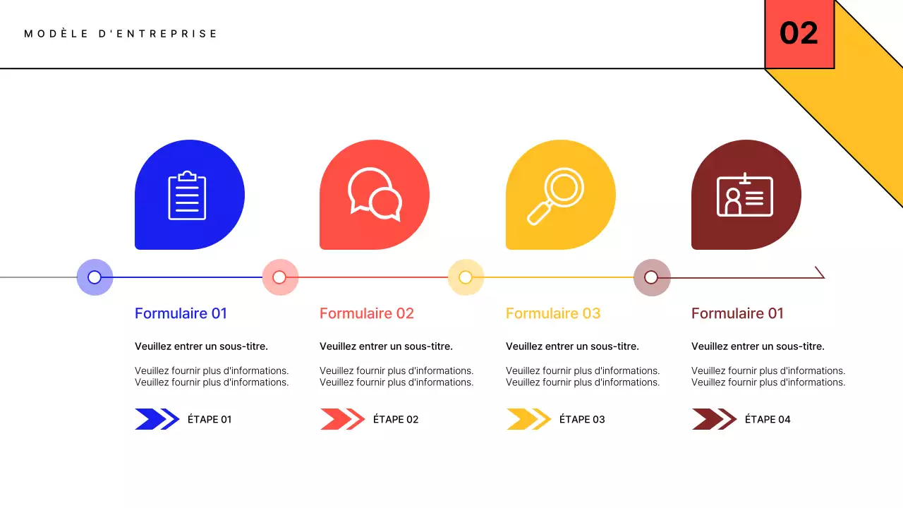 Un rapport d'activité simple en jaune et rouge