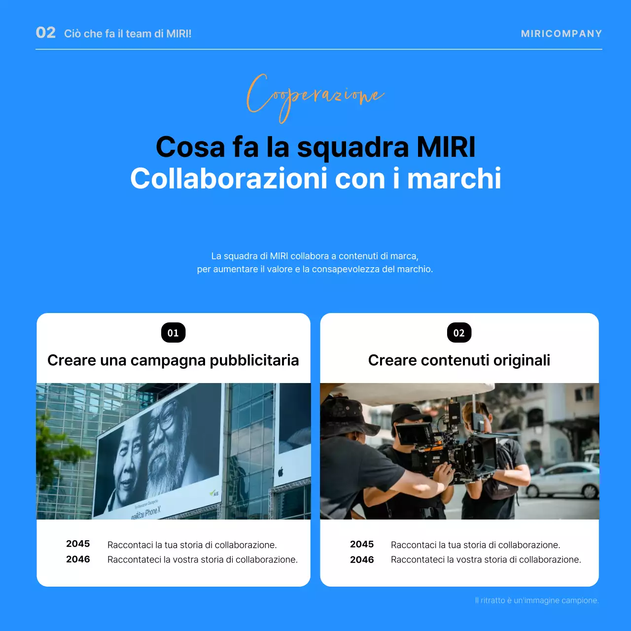 Annunci di lavoro minimalisti in blu e arancione per promuovere le opportunità di carriera